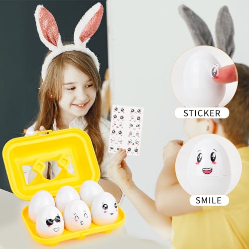 JoyGrow Uova di Abbinate Colore e Forma Riconoscimento 12pcs Montessori Uova Plastica Giocattoli Educativi per Bambini Abbinamenti Regalo Natale Viaggio Regalo Apprendimento Educativo - immagine 4