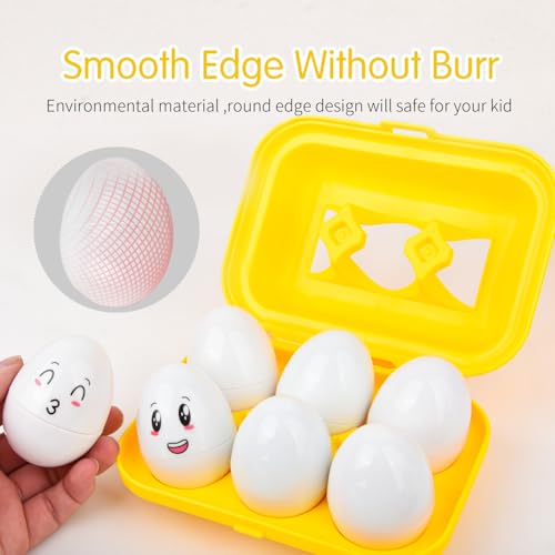 JoyGrow Uova di Abbinate Colore e Forma Riconoscimento 12pcs Montessori Uova Plastica Giocattoli Educativi per Bambini Abbinamenti Regalo Natale Viaggio Regalo Apprendimento Educativo - immagine 5