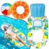 Lubbi Materasso ad aria doppio,Amaca Gonfiabile,Poltrona Doppia Gonfiabile con schienale,Materassino gonfiabile,anello da nuoto gonfiabile,Palloni da Spiaggia Gonfiabili,Beach Ball,Bambini e Adulti