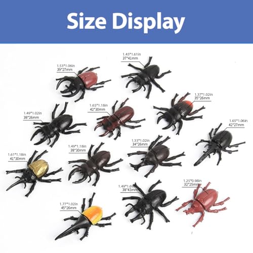 NHQZ lucertola di Plastica,Scarabeo di Plastica,12 Pezzi lucertola giocattolo,lucertola di Gomma Realistici,lucertola Falso Colorato Giocattoli per Halloween Festa di scherzo del pesce d'aprile - immagine 3