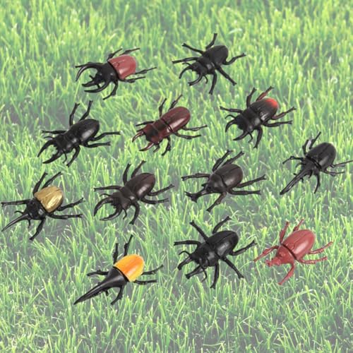 NHQZ lucertola di Plastica,Scarabeo di Plastica,12 Pezzi lucertola giocattolo,lucertola di Gomma Realistici,lucertola Falso Colorato Giocattoli per Halloween Festa di scherzo del pesce d'aprile - immagine 7