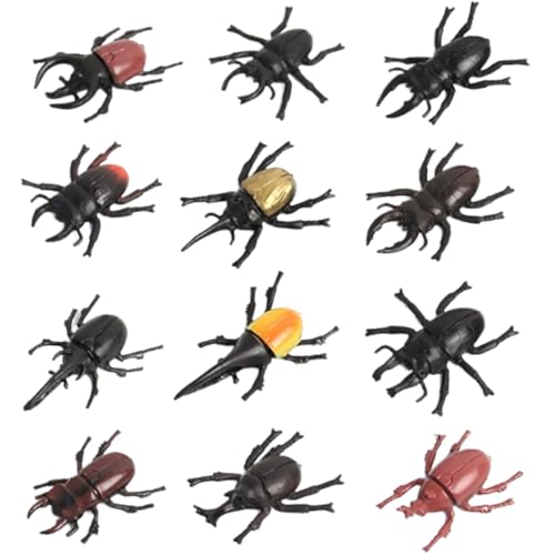 NHQZ lucertola di Plastica,Scarabeo di Plastica,12 Pezzi lucertola giocattolo,lucertola di Gomma Realistici,lucertola Falso Colorato Giocattoli per Halloween Festa di scherzo del pesce d'aprile