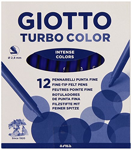 Paquete | Giotto Turbo Color | Rotulador Giotto Turbo Color Azul Ultramar. Caja 12 Uds.