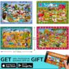 QUOKKA Puzzle per Bambini dai 4 ai 6 anni - 4×60 Pezzi Puzzle Bambin 6 8 - Giocattoli Educativi a Forma per Bambini dai 5 ai 7 - immagine 6