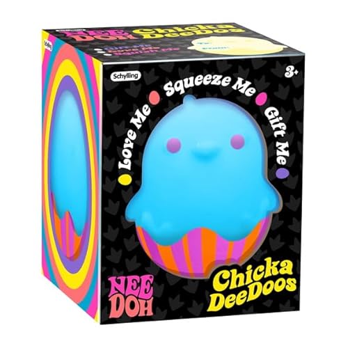 Schylling NeeDoh Chicka DeeDoos - Giocattolo antistress, confezione da 3, colori assortiti - immagine 4