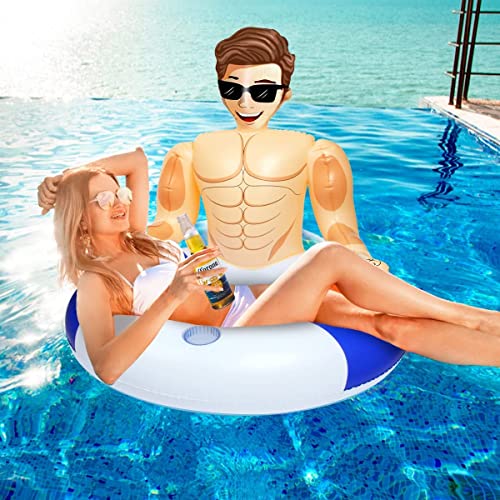 Silph PLC galleggianti da piscina, salvagente adulto con Portabicchieri per Festa, Giochi da Piscina per Bambini/Relax per Adulti e Anello da Salvataggio per Piscine - immagine 5