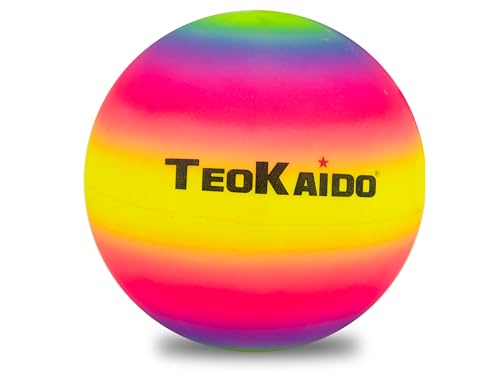 Teorema - Pallone in Gomma, Taglia 5, 120gr, Fantasia Rainbow - immagine 3