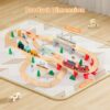 Trenino Elettrico per Bambini,Biebuxo 72 PZ Pista Treno in Legno Ferrovia Legno Bambini Set Regali per Ragazze e ragazzi 3 4 5 6 anni - immagine 3