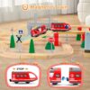 Trenino Elettrico per Bambini,Biebuxo 72 PZ Pista Treno in Legno Ferrovia Legno Bambini Set Regali per Ragazze e ragazzi 3 4 5 6 anni - immagine 4