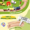 Trenino Elettrico per Bambini,Biebuxo 72 PZ Pista Treno in Legno Ferrovia Legno Bambini Set Regali per Ragazze e ragazzi 3 4 5 6 anni - immagine 7