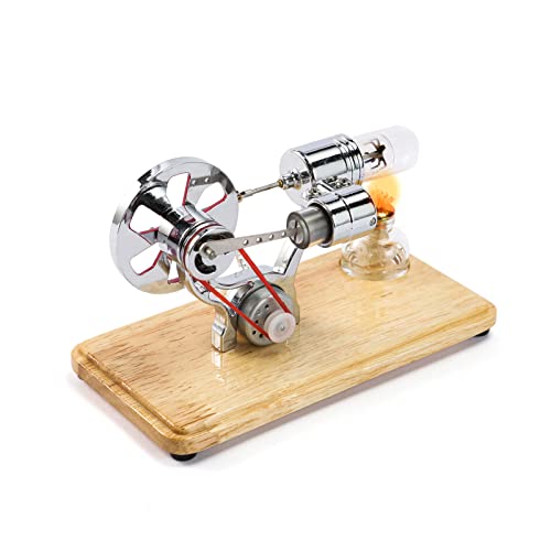 Vislone Mini motore ad aria calda modello di motore a LED Colorato, kit scientifico educativo
