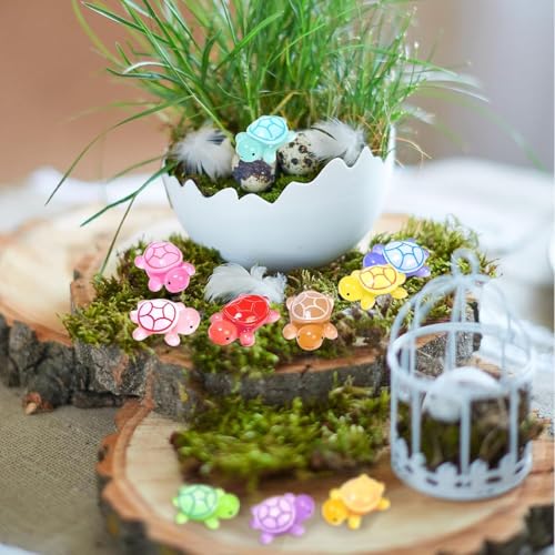 YALiya 10 Pezzi Mini Tartarughe Luminose, In Resina, Tartaruga In Resina Luminosa, Piccole Tartarughe, Mini Statuette, Fai Da Te, Per Decorazione In Vaso Da Giardino, Paesaggio(Multicolore) - immagine 14