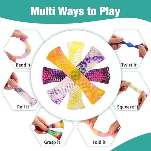 YUQILIN Set di 120 giocattoli sensoriali colorati a rete in marmo, antistress, per bambini e adulti, con ADHD, ADD, disturbi ossessivi, autismo, per anti-ansia, migliorare la concentrazione - immagine 4