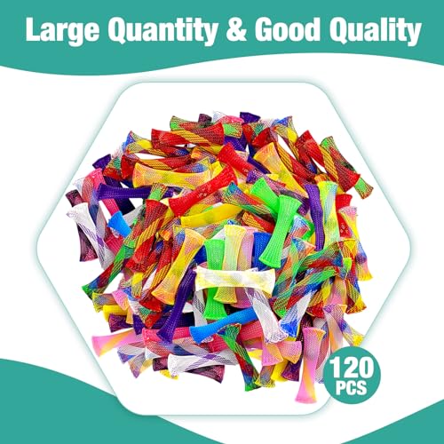 YUQILIN Set di 120 giocattoli sensoriali colorati a rete in marmo, antistress, per bambini e adulti, con ADHD, ADD, disturbi ossessivi, autismo, per anti-ansia, migliorare la concentrazione - immagine 5