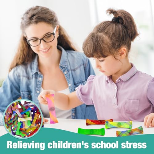 YUQILIN Set di 120 giocattoli sensoriali colorati a rete in marmo, antistress, per bambini e adulti, con ADHD, ADD, disturbi ossessivi, autismo, per anti-ansia, migliorare la concentrazione - immagine 7