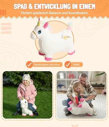 Bayer Chic 2000 Unicorno Gonfiabile Gonfiabile, animaletto con Pompa ad Aria, colorato - immagine 3