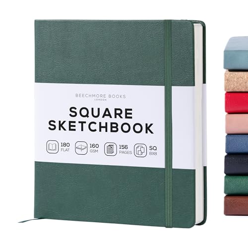 Beechmore Books Blocco da disegno, formato A3, formato XL, con copertina rigida in pelle vegana, per disegnare, disegnare, dipingere, album di ritagli, carta spessa da 160 g/m², scatola di