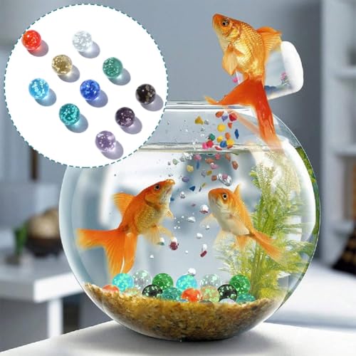 Biglie di Vetro Colorate,Biglie di Vetro Per Bambini,Glass Marbles,Diametro 16 mm,Biglie di Fosforescenti,Biglie si Illuminano al Buio per Decorazioni Casa Giochi di Marmo Riempitivi di Vasi,10pcs - immagine 7