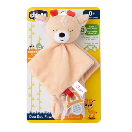 Chicco Gioco Cerbiatto Doudou, Pupazzo in Morbido Velluto A Forma di Cerbiatto, Peluche Neonato, Soffice da Coccolare, Dettagli Ricamati, Gioco Neonato 0+ Mesi - immagine 4