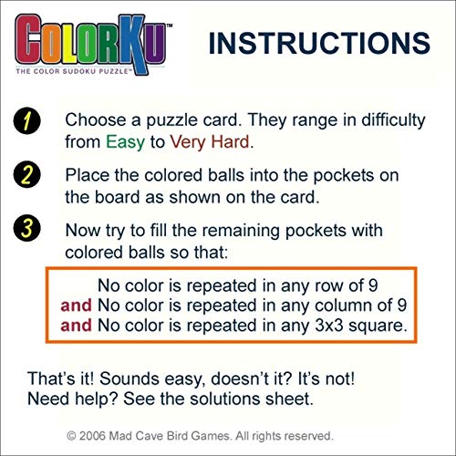 Colorku MOR40148 il gioco da tavolo Sudoku che utilizza il colore invece dei numeri. 100+ carte puzzle e vassoio portaoggetti - immagine 7