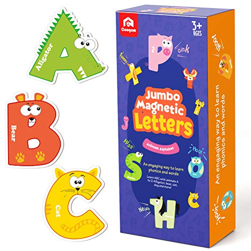 Coogam Lettere magnetiche 26 pezzi Jumbo ABC alfabeto colorato a forma di animale grande maiuscolo magneti frigo giocattolo educativo set apprendimento giochi ortografia per bambini 3 4 5 anni - immagine 9