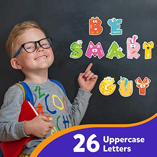 Coogam Lettere magnetiche 26 pezzi Jumbo ABC alfabeto colorato a forma di animale grande maiuscolo magneti frigo giocattolo educativo set apprendimento giochi ortografia per bambini 3 4 5 anni - immagine 4