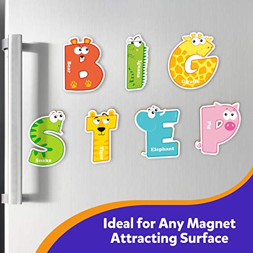 Coogam Lettere magnetiche 26 pezzi Jumbo ABC alfabeto colorato a forma di animale grande maiuscolo magneti frigo giocattolo educativo set apprendimento giochi ortografia per bambini 3 4 5 anni - immagine 6