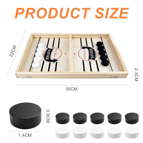 Crihovy Gioco da Tavolo, Doppio Combattimento Rapido Rimbalzo, Sling Puck Tabella Desktop Battaglia 2 in 1, Set di Scacchiere Portatile, Adatto per Attività Familiare (35 x 22 x 2.3cm) - immagine 3