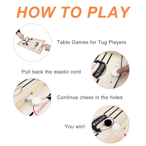 Crihovy Gioco da Tavolo, Doppio Combattimento Rapido Rimbalzo, Sling Puck Tabella Desktop Battaglia 2 in 1, Set di Scacchiere Portatile, Adatto per Attività Familiare (35 x 22 x 2.3cm) - immagine 5