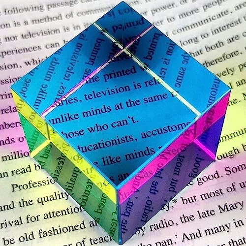 Cubo di miscelazione dei colori con espositore - 2 pollici (50 mm) Ciano, Giallo e Magenta Prisma Acrilico Prisma Ottico Fisica Desk Decor - Soddisfante Giocattolo Fidget Silenzioso - immagine 6