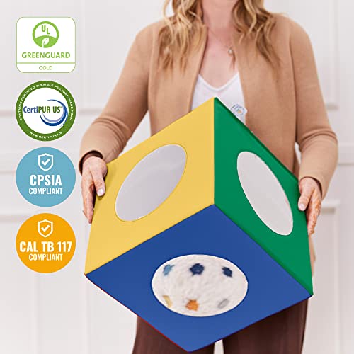 ECR4Kids SoftZone Mirror Foam Cube, Soft Sensory Tummy Time Toy for Infants and Babies, Toddler Active Play and Self-Discovery, Tummy Time Mirror Block - Assorted - immagine 6