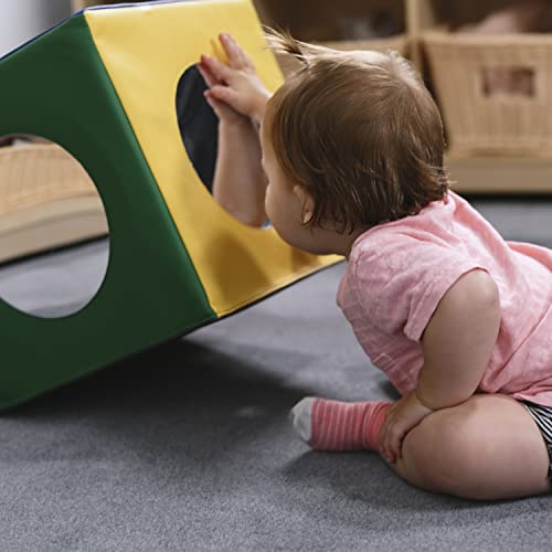 ECR4Kids SoftZone Mirror Foam Cube, Soft Sensory Tummy Time Toy for Infants and Babies, Toddler Active Play and Self-Discovery, Tummy Time Mirror Block - Assorted - immagine 10