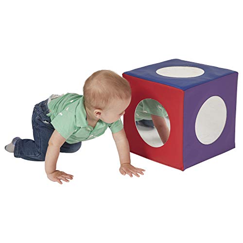 ECR4Kids SoftZone Mirror Foam Cube, Soft Sensory Tummy Time Toy for Infants and Babies, Toddler Active Play and Self-Discovery, Tummy Time Mirror Block - Assorted - immagine 12