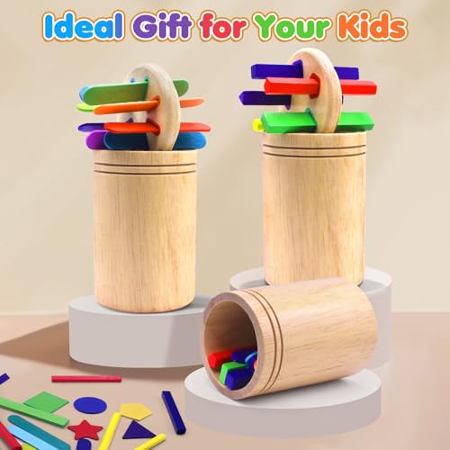 EOPUOZS Giochi Montessori 1 2 3 Anni, 3 in 1 Giochi Bambini 1 2 3 4 Anni, Giochi di Selezione di Forme e Colori, Giocattolo in Legno, Giocattolo Educativo per Bambini, Regali per Bambini - immagine 4