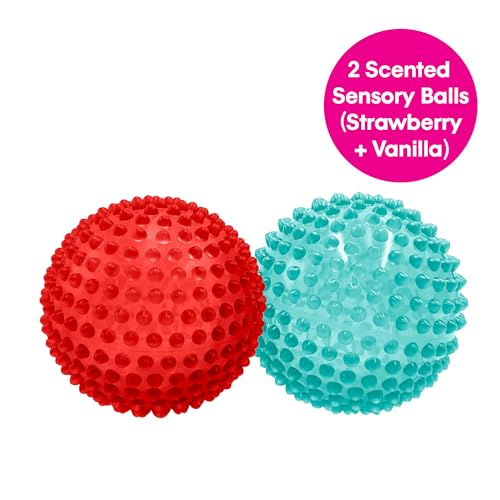 Edushape L'originale palla sensoriale per bambini – Palla da 10,2 cm che aiuta a migliorare le abilità motorie lorde per bambini dai 6 mesi in su – Confezione da 4 palline vivaci e colorate e uniche - immagine 3