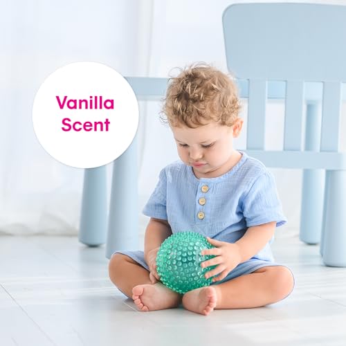 Edushape L'originale palla sensoriale per bambini – Palla da 10,2 cm che aiuta a migliorare le abilità motorie lorde per bambini dai 6 mesi in su – Confezione da 4 palline vivaci e colorate e uniche - immagine 5