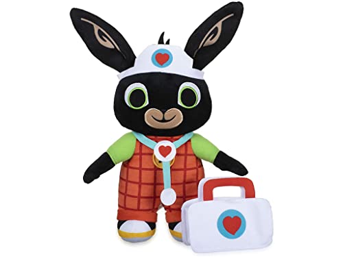 Giochi Preziosi Bing - Peluche 33cm Dottore con valigetta e stetoscopio in materiale morbido, cerotti e set adesivi, per bambaini a partire dai 12 mesi, BNG37000, Multicolore