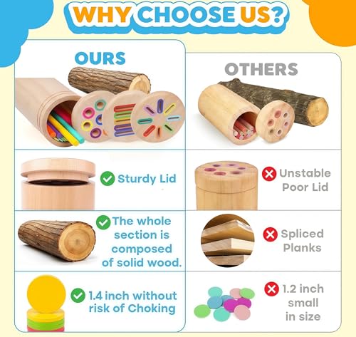 Kaimirui Giochi Montessori 1 2 3 Anni,Giochi Bambini 1 Anni,Giochi Legno Bambini Scuola Materna Educational Color Sorting Fidget Giocattoli sensoriali-Regali per Bambini Bambina 1 2 Anni - immagine 4
