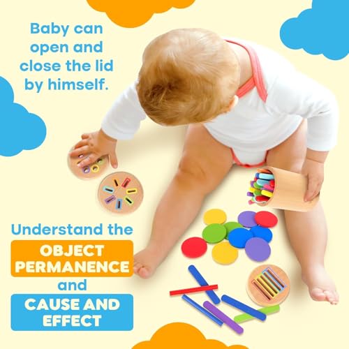 Kaimirui Giochi Montessori 1 2 3 Anni,Giochi Bambini 1 Anni,Giochi Legno Bambini Scuola Materna Educational Color Sorting Fidget Giocattoli sensoriali-Regali per Bambini Bambina 1 2 Anni - immagine 10