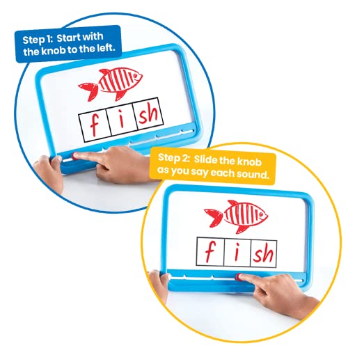 Learning Resources- Set di Lavagne Magnetiche a Secco con Metodo Elkonin, con Slider Incorporato per l'Apprendimento della Fonetica e dell'Alfabetizzazione, Set di 8, dai 3 Anni, Multicolore, 0, 94476 - immagine 3