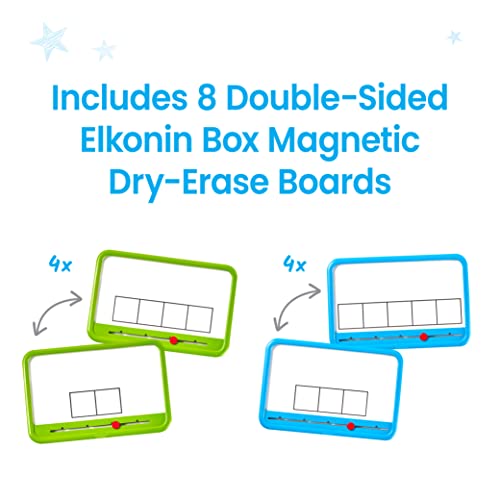 Learning Resources- Set di Lavagne Magnetiche a Secco con Metodo Elkonin, con Slider Incorporato per l'Apprendimento della Fonetica e dell'Alfabetizzazione, Set di 8, dai 3 Anni, Multicolore, 0, 94476 - immagine 4