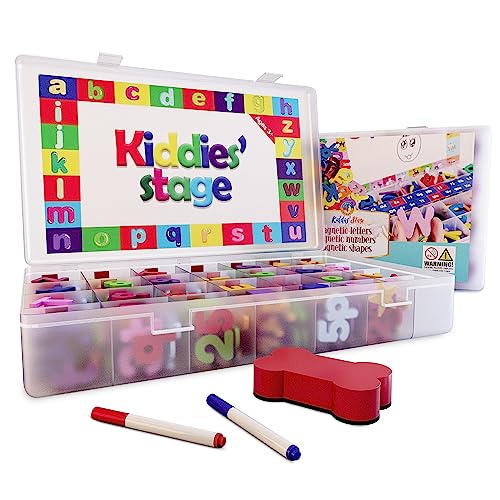 Lettere e numeri magnetici per bambini, 274 pezzi, lettere magnetiche colorate, forme e magneti dell'alfabeto, kit educativo con lavagna magnetica per bambini, penne cancellabili e altro ancora