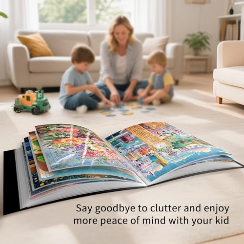 MOZOOSON Cartella per Puzzle 500 Pezzi, Raccoglitore per Puzzle Portatile con 25 Tasche, Puzzle Accessori Antipolvere e Protettivo, Appassionati di Puzzle - immagine 8