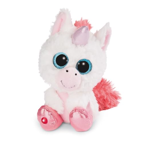 NICI Glubschis Unicorno Milky-Fee 15 cm, Peluche con Grandi Occhi Glitterati, Colore Nero, M, 45563