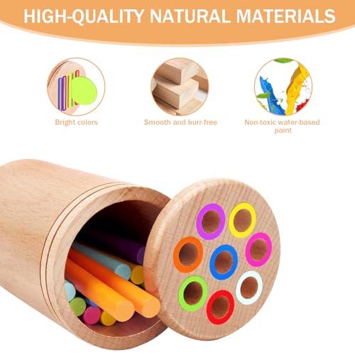 Pmueuff Giochi Montessori 1 2 3 Anni, Giochi di Selezione di Forme e Colori in Legno Giochi Bambini 1 2 3 Anni Gioco Educativo Giocattoli Sensoriali Regalo per Ragazzi, Ragazze, Bambini di 1-3 Anni - immagine 4