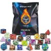 QMAY Mystery Dice, set di 7 dadi poliedrici, stile casuale, per giochi da tavolo Dungeon and Dragons MTG RPG DND D20 D12 D10 D% D8 D6 D4