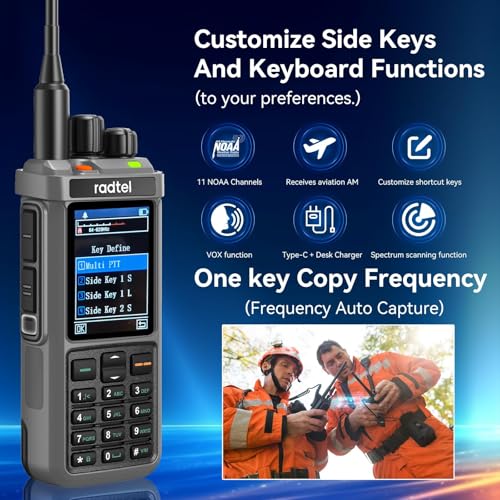 Radtel RT-880G GPS APRS 10w radioamatore walkie talkie radio CB portatile 1024 canali HF SSB Rx con ripetitore cross-band, display a colori da 2,4 pollici con cavo di programmazione Antenna SW/MW - immagine 5