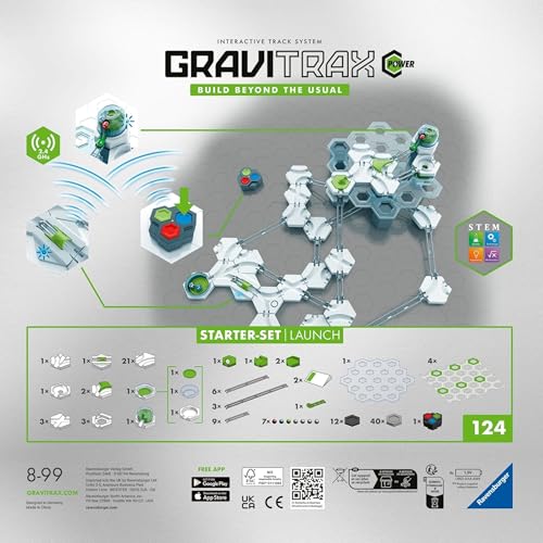 Ravensburger GraviTrax POWER Starter-Set Launch. Erweiterbares interaktives Kugelbahnsystem mit elektronischen Elementen, für Kinder ab 8 Jahren. Kombinierbar mit allen GraviTrax Produkten und -linien - immagine 6