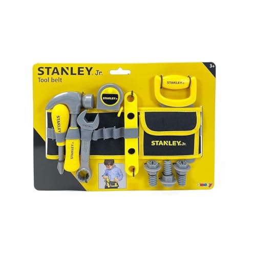 Smoby- Stanley-Ceinture Outils-Sangle Réglable-14 Accessoires Cintura Attrezzi, Colore Nero, 7/360123