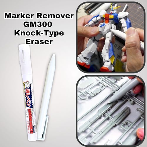Someie GSI Creos Gundam Marker Pour Type GM301 Black & GM302 Gray & Eraser Pen GM300 & Knock-Type Eraser Flow-in Type Panel Liner Pen - immagine 4